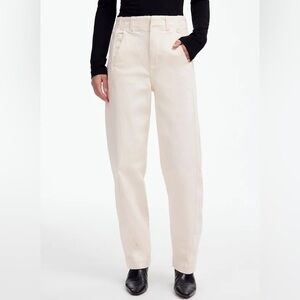 Madewell Tapered Denim Trousers Vintage Ivory Size 26